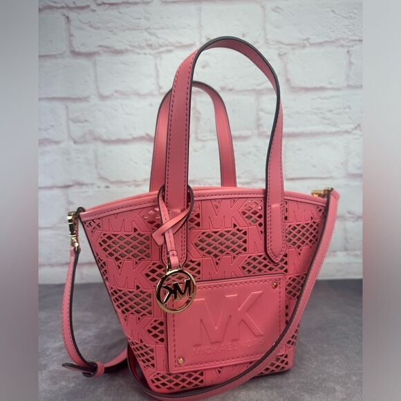 Michael Kors Kimber Small 2-in-1 Logo Embossed and Perforated Tote Bag NWT - Picture 2 of 13